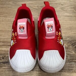 Adidas Kids Red Minnie Mouse Sneakers Size 10 Toddler